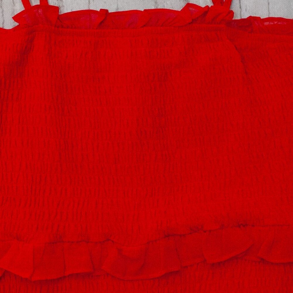 NWT Express Sleeveless Smocked Ruffle Maxi Dress size M - Picture 4 of 9